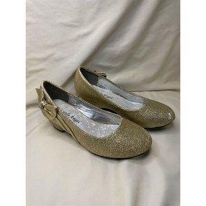 Little Angel Girls Slip On Flat Shoes Gold Size 13